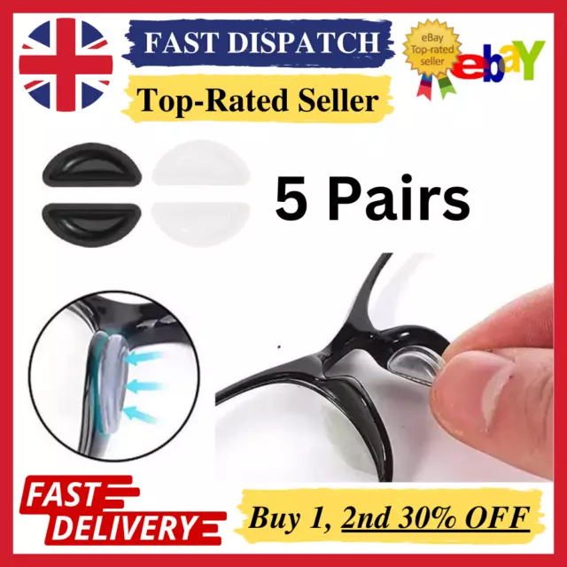 5x Pairs Adhesive Nose pads for Eyeglass Anti-Slip Silicone Glasses Spectacles