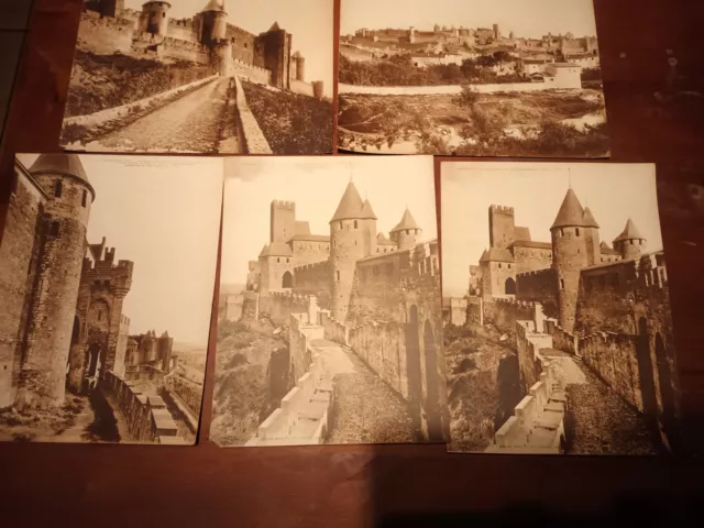 lot d' anciennes photos de la cité de Carcassonne dans l'AUDE de LEVY & NEURDEIN