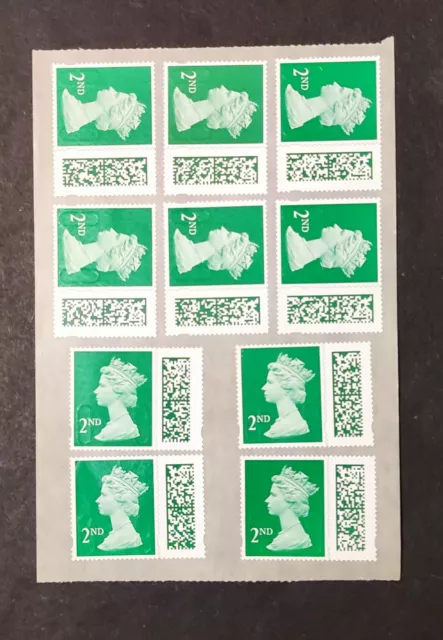 200 x 2ND SECOND CLASS, UNFRANKED GENUINE BARCODED STAMPS, PEEL AND STICK.