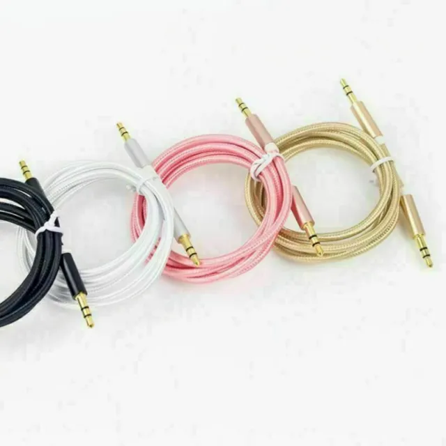Aux Cable Audio Lead 3.5mm Jack to Jack Stereo Male for Car PC Phone 1m to 3m