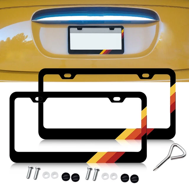 2pcs Tri-color License Plate Frame Cover Fit For Toyota Tacoma Tundra RAV4