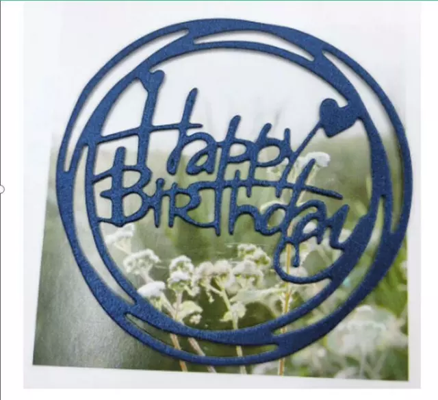 Taquetes de corte de metal Happy Birthday Circle plantilla hágalo usted mismo álbum de recortes papel 3