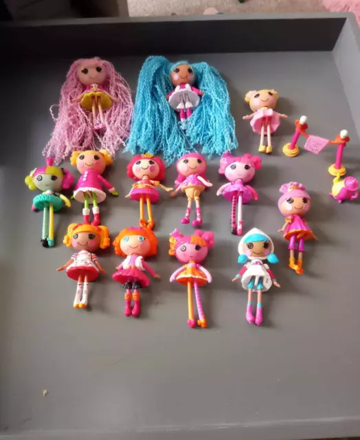 Bundle of Mini LaLaLoopsy dolls and accessories