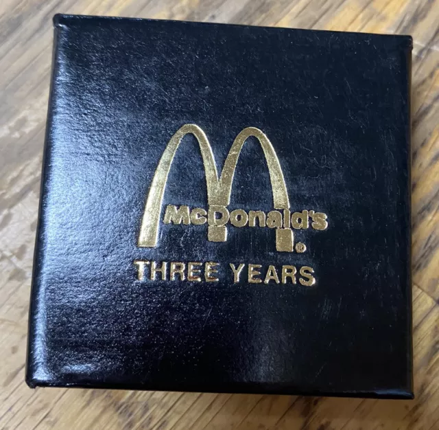 Authentic McDonalds Crew Member 1, 2, & 3 Years of Service Lapel Hat Pinback Pin