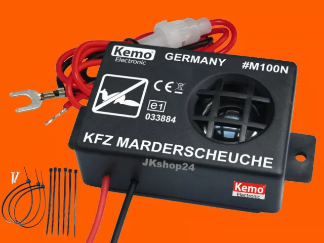 Kemo MARDERSCHRECK M100N Marder-Abwehr Marderschutz KFZ 12 V/DC✅+Befestigung-Set