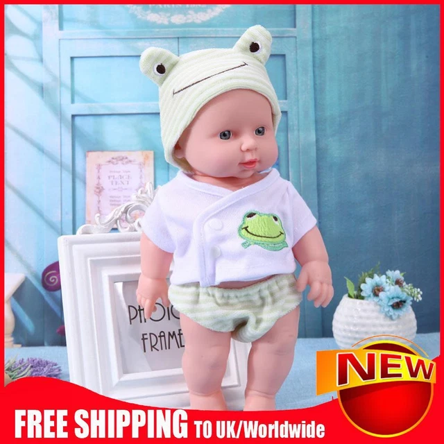 30cm Finished Doll Washable PVC 3D Prop Doll Baby Companion Toys (Green)