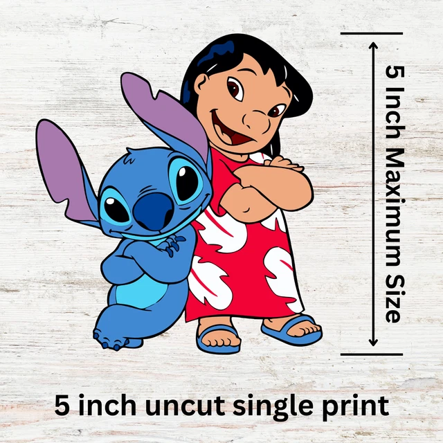 Personalised Lilo & Stitch Edible Cake Topper – Circle Icing Decoration, UK