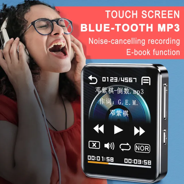 Lecteur MP3 à écran tactile Bluetooth Fit FM Recording E-book Radio Video