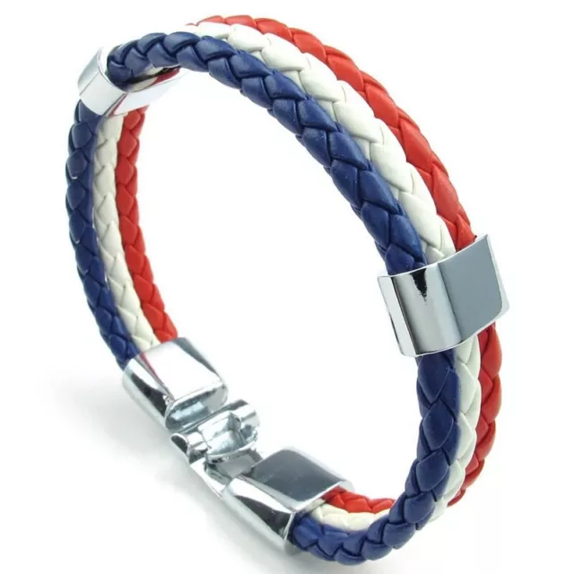 Jewelry bracelet, France French flag bracelet, alloy, white red- (width 147571