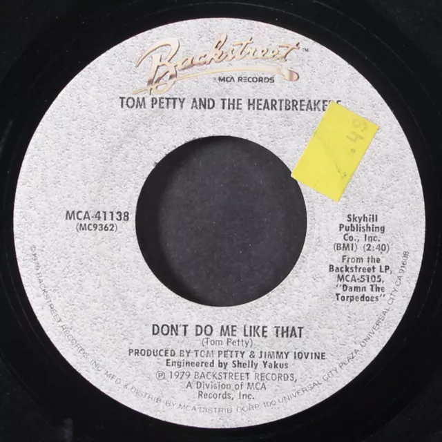 TOM PETTY & HEARTBREAKERS: don't do me like that / casa dega BACKSTREET 7"