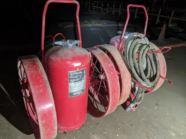 ANSUL Mobile Dry Chemical Fire Extinguisher Carts - Lot of 2 Hit # OK154B