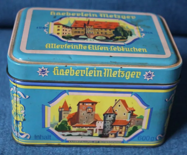 Blechdose älter Haeberlein Metzger allerfeinste Elisen Lebkuchen 600g Nürnberg