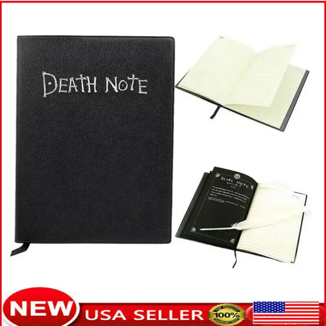 Death Note Cosplay Notebook W/ Feather Pen Book Anime Theme Writing Journ Top