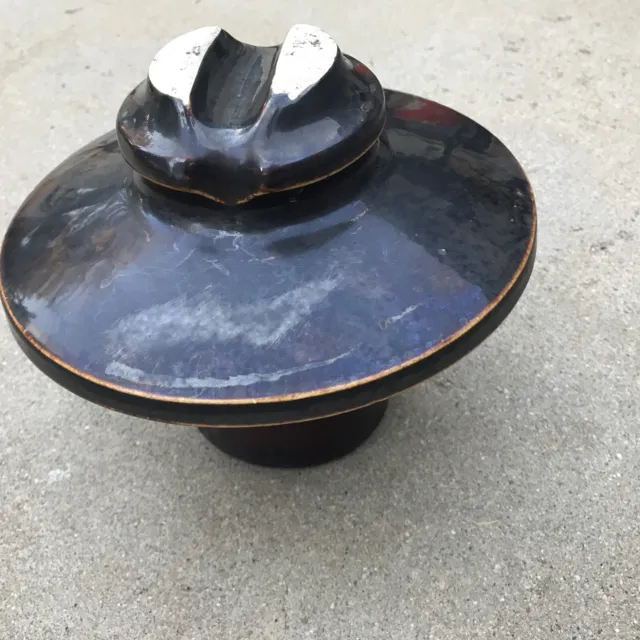Large Mushroom Shaped Brown Ceramic Insulator