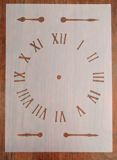 Clock Face Stencil Reusable Sheet for Arts & Crafts, DIY