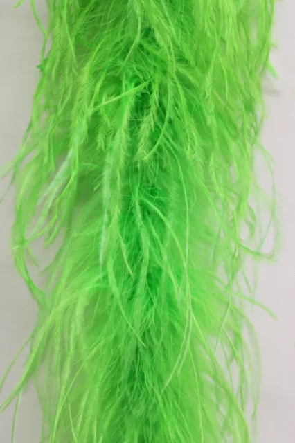 2 Ply OSTRICH FEATHER BOA - LIME GREEN 2 Yards Costumes