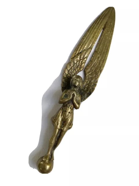 Antique Victorian Brass Bronze Angel Page Turner Figure Pre Raphaelite Religious