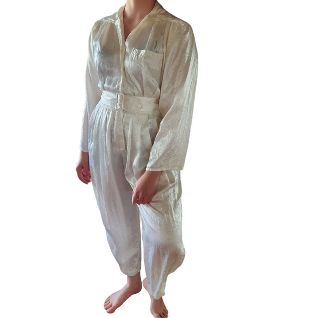 Vintage D. Frank Jumpsuit Size 8 80's Crepe One Piece Balloon Pant