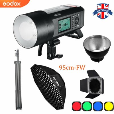 porta Fienile 2M STAND UKSTOCK GODOX AD400Pro 400Ws 2.4G FLASH TTL 95cm Griglia Softbox 