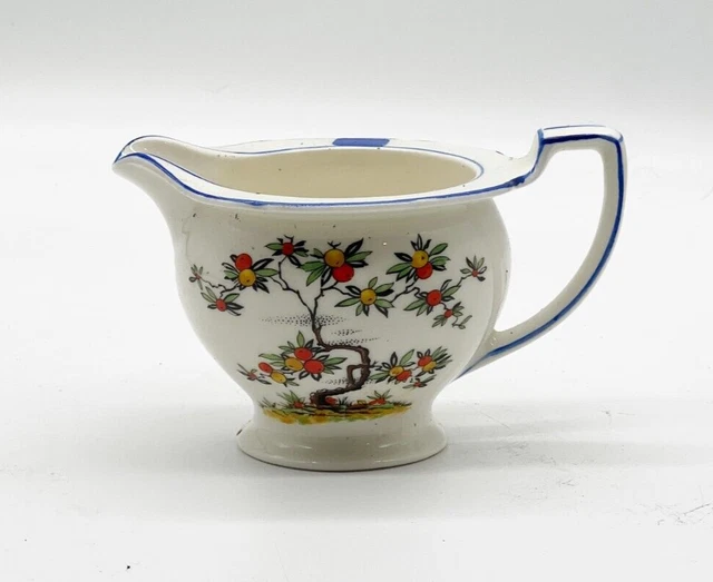 Crema Brocca Crema Latte Crema Bordo Blu Vintage Fiore Albero Frutta Inghilland