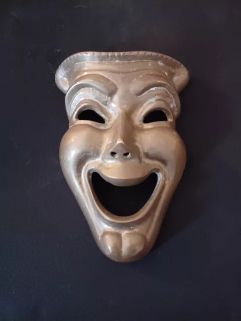 Vintage Metal Theatrical Laughing Drama Hanging Mask