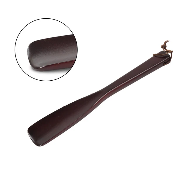 Corno da scarpe con manico in legno 40 cm grande antico strumento da viaggio cavallo