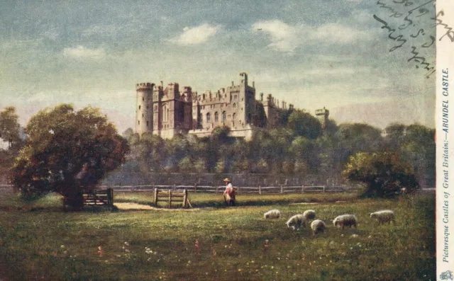 EARLY 1900s TUCK'S OILETTE Arundel Castle POSTCARD EXCELLENT - writing on front