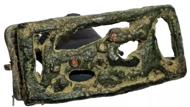 Intact Enameld Ancient Bronze Mythical Celtic  Fibula Brooch 31 Gr 50 Mm