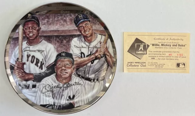 Sports Impressions Willie Mays, Mickey Mantle, Duke Snider Plate #1165