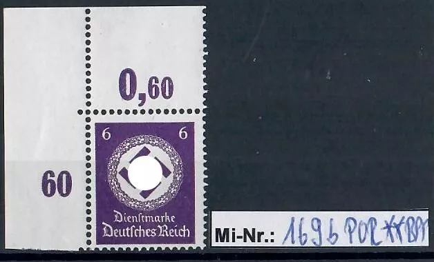 DR Dienstmarke Mi-Nr.: 169 b POR E 1 sauber postfrisch geprüft Dr.Oechsner.BPP