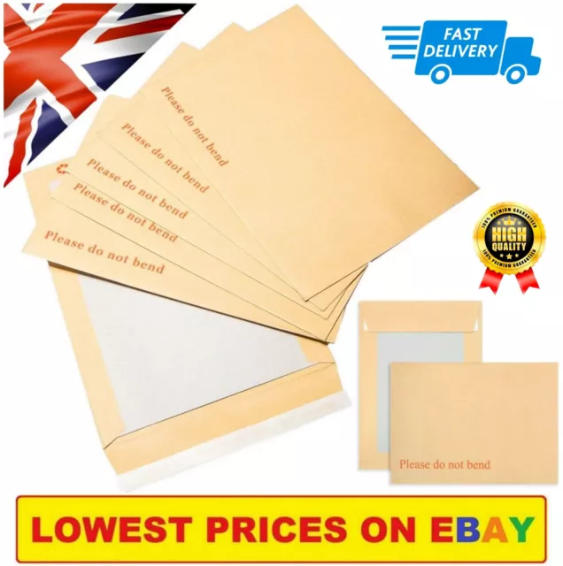 Please Do Not Bend Hard Card Board Back Backed Envelopes Brown C6 A5 C5 A4 C4 A3