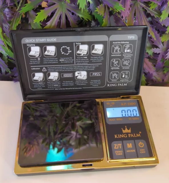 1x Scale King Palm KP-S100 Digital Mini Scale | Gold Plated Accents | 100G