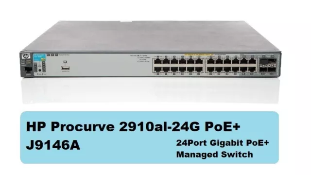 HP Procurve Switch 2910al-24G-PoE+ J9146A L2 Managed 24port Gigabit PoE+