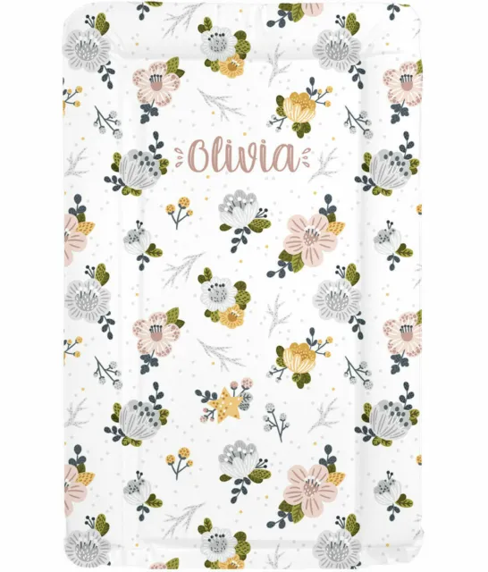 Floral Flower Design Nursery Grade Baby Changing Mat - Can Be Personalised