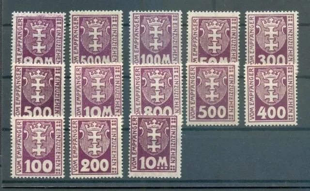 Danzig PORTO 15-25X+Y SATZ ODER EINZELWERTE ** MNH POSTFRISCH (M0251_70312