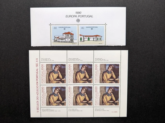 briefmarken portugal sammlungen 2 Kleinbögen & 3 Abschnitte aus Kleinbögen