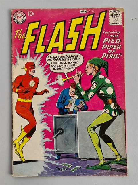 Flash #106 Silver Age Comic Not Pressed 1St Solovar Pied Piper Gorilla Grodd Dc
