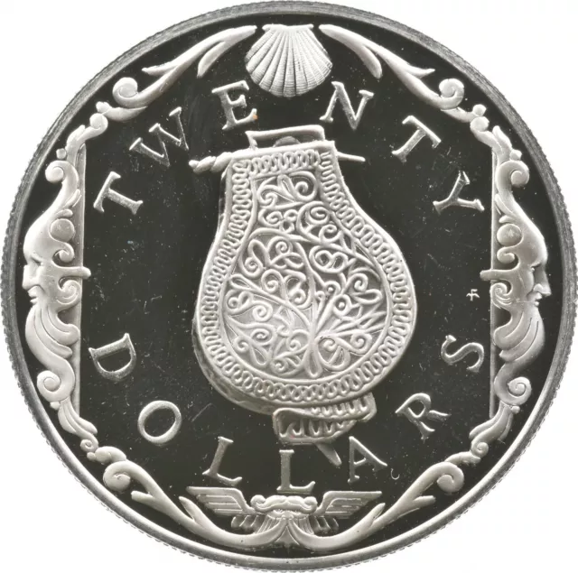 SILVER WORLD COIN 1985 British Virgin Islands 20 Dollars World Silver Coin *024