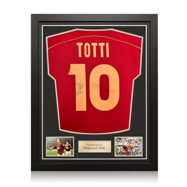 Maillot de football  Roma 1998-99 signé par Francesco Totti. Encadré