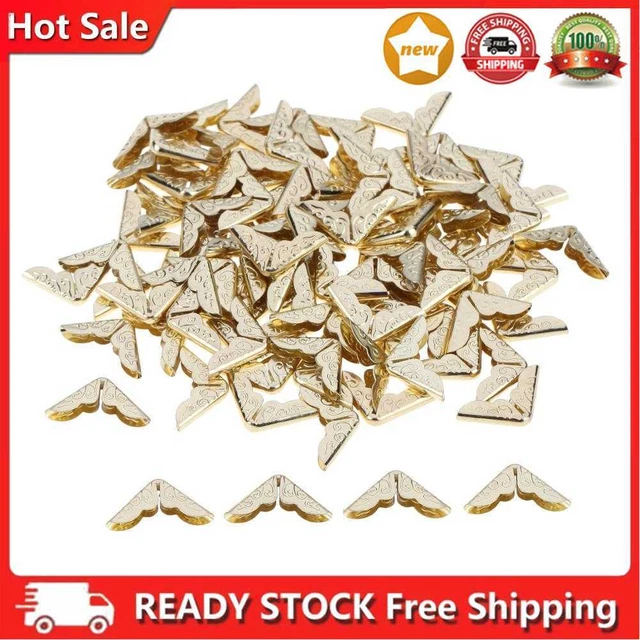 100pcs Tone Scrapbooking Albums Corner Protectors Card File Menu Metal Book