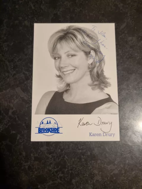 KAREN DRURY *Susannah Morrisey* BROOKSIDE PRE/HAND-SIGNED CAST CARD DEDICATED.