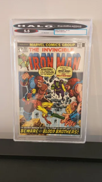 Invincible Iron Man #55 Halo Graded 5.5 - First Appearance Thanos
