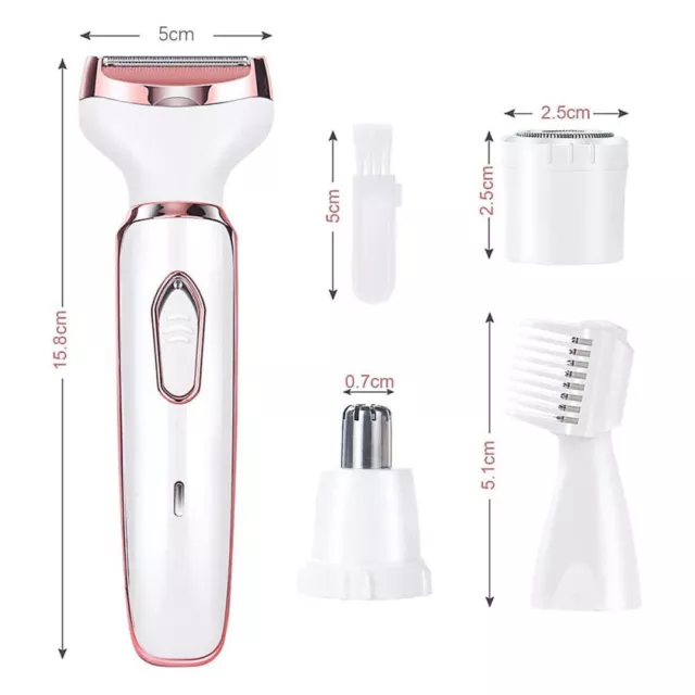 Cordless 4 in 1 Electric Lady Shaver Rechargeable Painless Razor Bikini Trimmer 2