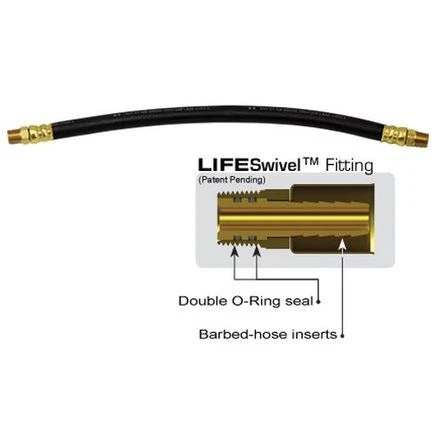 Tectran 683066 Live Swvl Hose Assly Black 30"