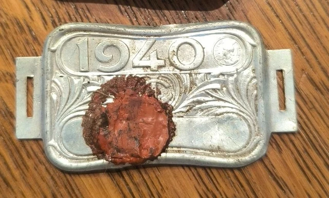 Plaque Fiscale Vélo Ou Moto Ancienne De 1938 - Collection Aluminium