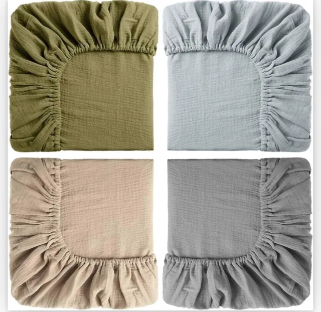 4 Pcs Baby Crib Sheets for Boys Girls Cotton Baby Fitted Crib Sheet Soft Musl...