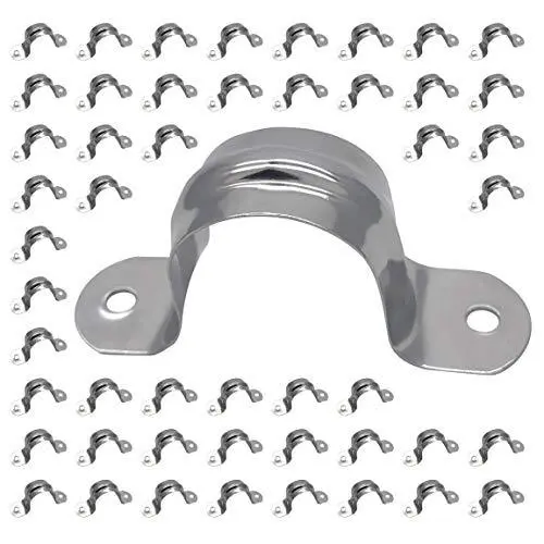 3/4inch Rigid Pipe Strap Clamp Two Hole Strapu Bracket Tube Clip Stainless Steel