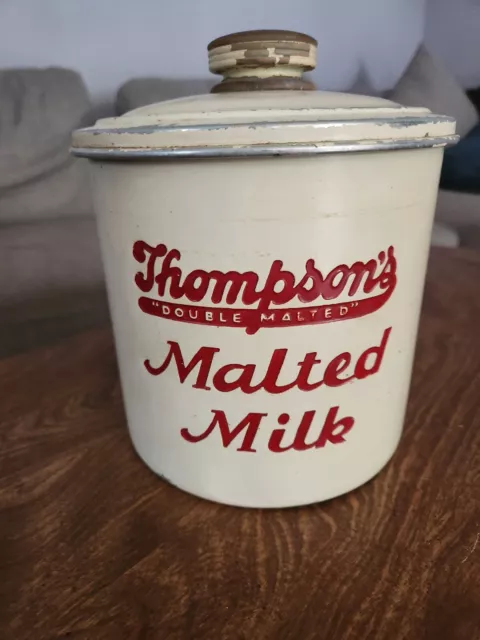 Thompsons Malted Milk Cannister  Vintage
