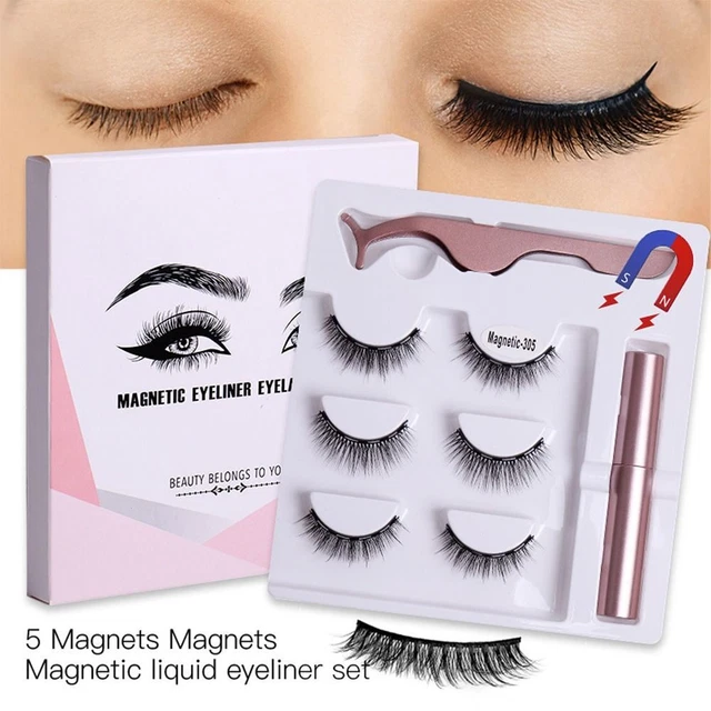 Naturel Long Eyeliner magnétique Lash Extension Cils magnétiques Avec Tweezer