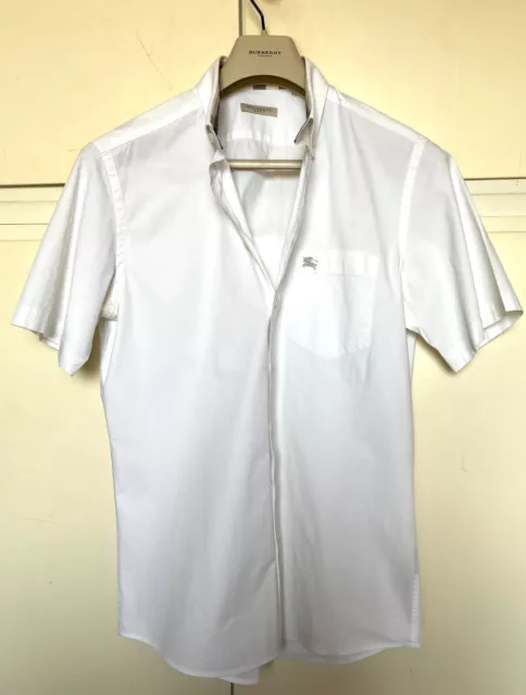Camicia uomo manica corta BURBERRY BRIT tg M short sleeve shirt bianca